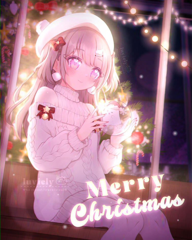 Christmas 2024 art with my oc Kiyomi